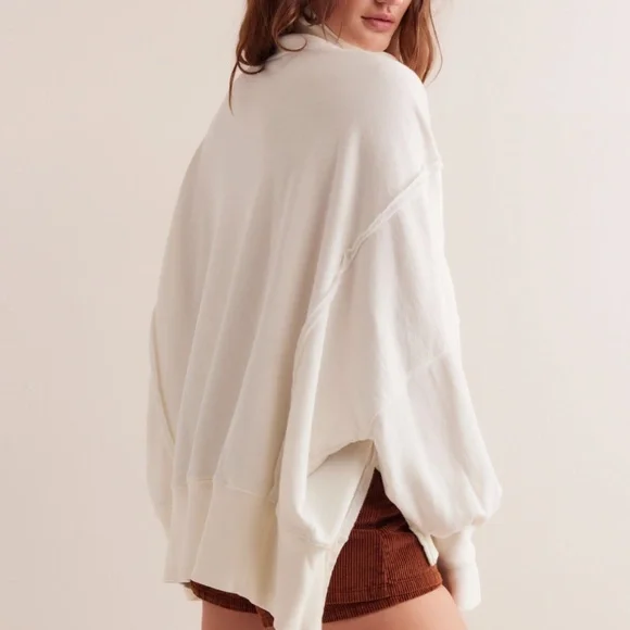 FP We The Free Camden Henley Sweatshirt in Grey Opal sz lg NWT - Picture 7 of 9